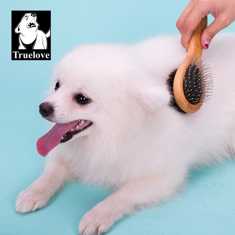 Brosse Double Face Truelove pour Chien & Chat — Acier Inox, Bambou