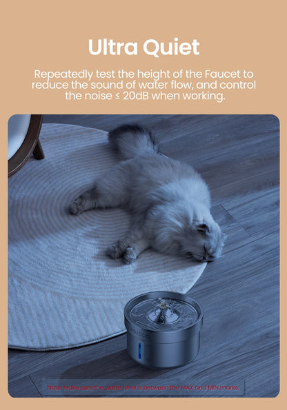 Fontaine à Eau pour Chat & Chien ROJECO — Acier Inox, Silencieuse, Filtre